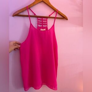 Double Layer Vibrant Pink Women's Top